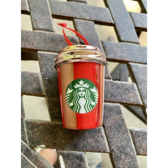 STARBUCKS Christmas Ornament Red Cup Stripe 2018 Collection Collectible NEW - Picture 1 of 2